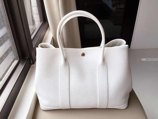 HERMES(エルメス)☆ガーデンパーティー36☆BLANC(WHITE)白 6050435